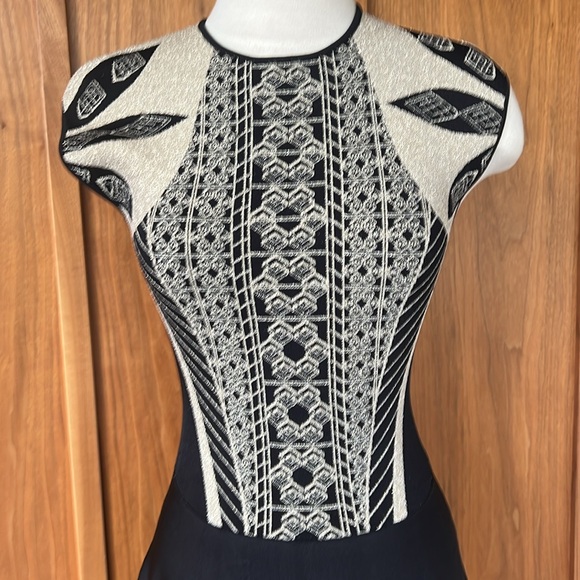 TED BAKER, knit dress. Black & metallic gold. Super comfortable, size 2/medium. - Picture 2 of 5